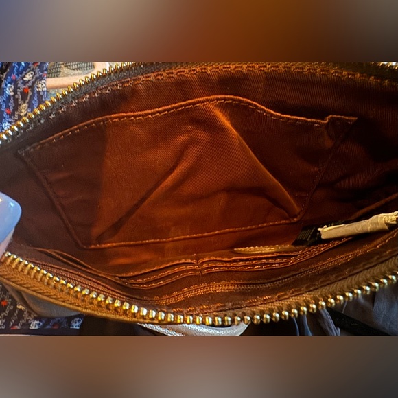 FOSSIL Erin Small Top Zip Crossbody Bag Handbag Copper Rose Gold Metallic NWT - Picture 10 of 12